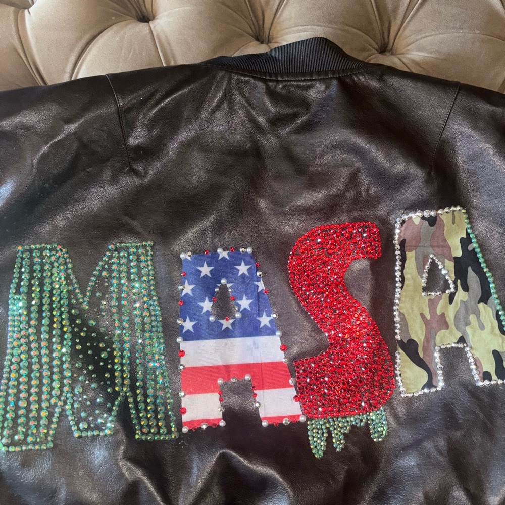 NBA Youngboy Embellished Leather Jacket with MASA Design